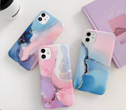 Pink-Blue Cases Abstract City Skyline