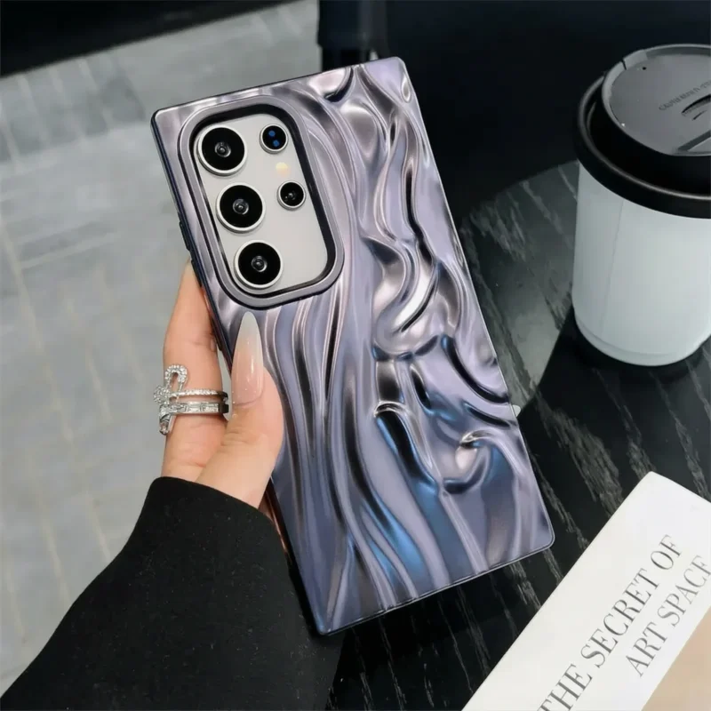 Frosted Electroplated Wrinkle Pattern Samsung Cases