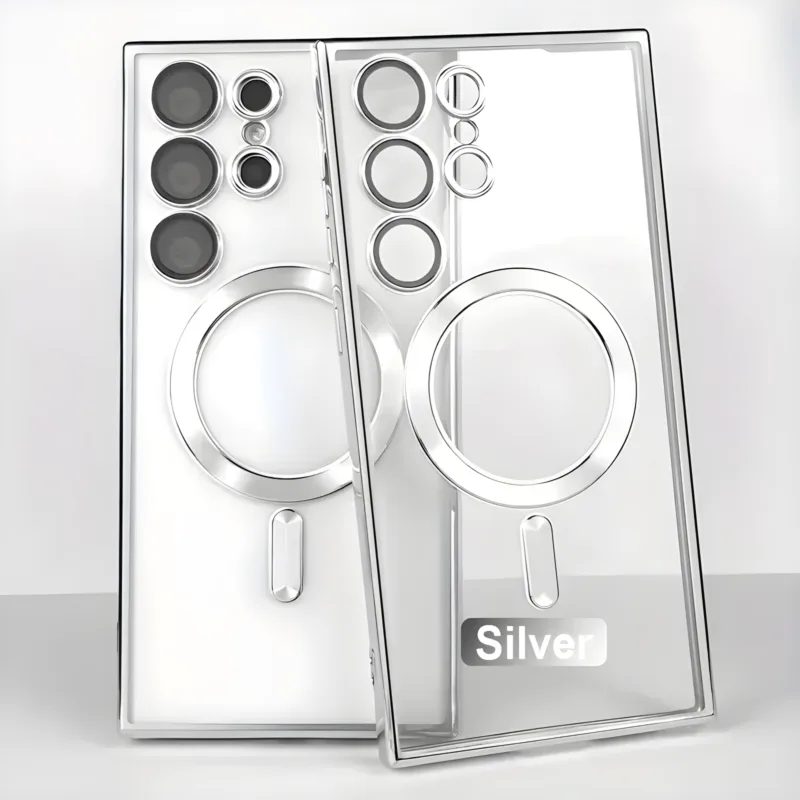 Transparent Magnetic Wireless Charging Electroplated Shockproof Samsung Cases