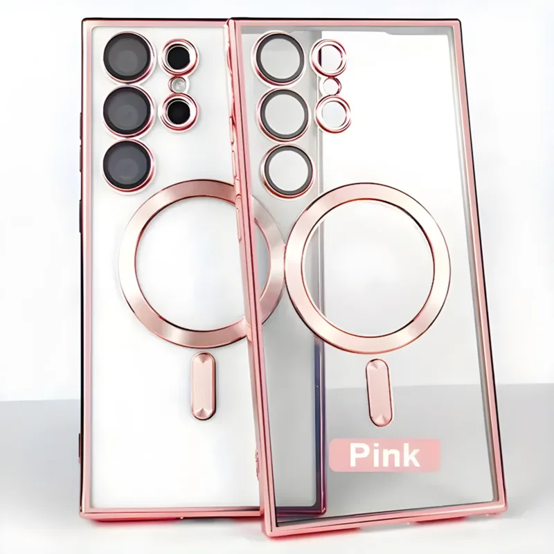 Transparent Magnetic Wireless Charging Electroplated Shockproof Samsung Cases