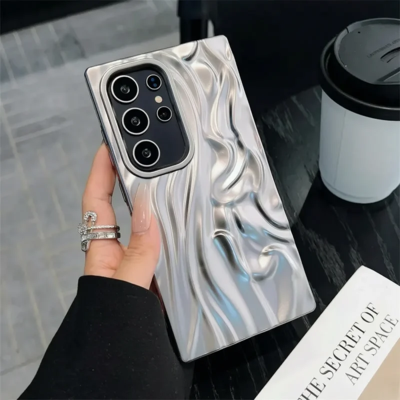 Frosted Electroplated Wrinkle Pattern Samsung Cases