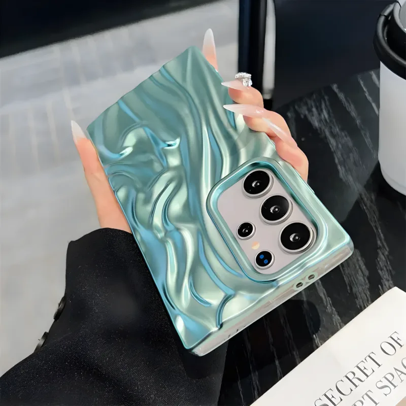 Frosted Electroplated Wrinkle Pattern Samsung Cases