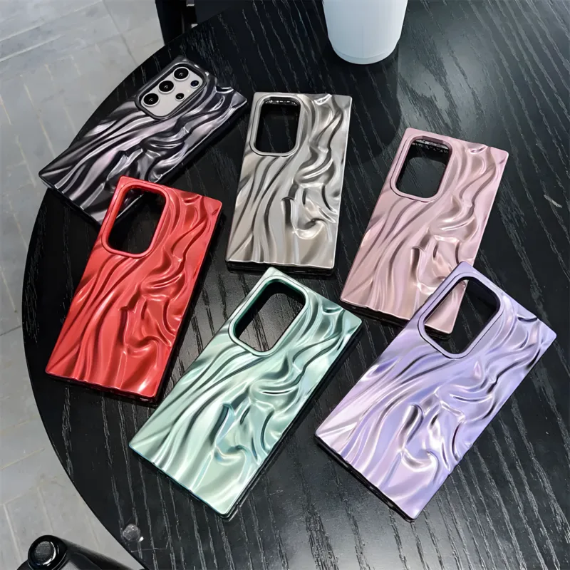 Frosted Electroplated Wrinkle Pattern Samsung Cases