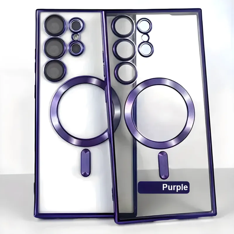 Transparent Magnetic Wireless Charging Electroplated Shockproof Samsung Cases
