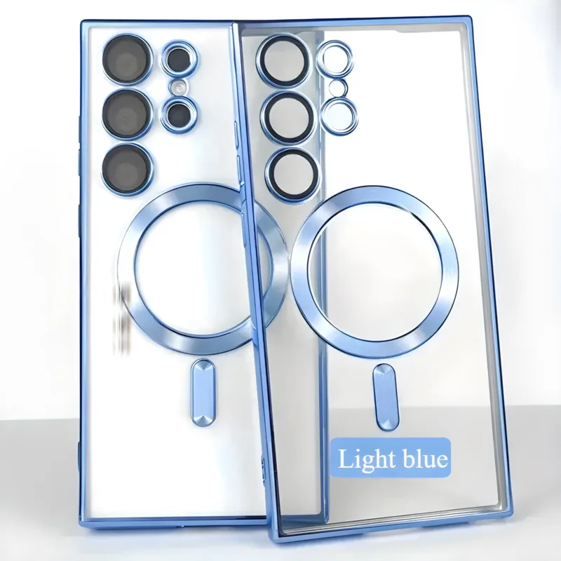 Transparent Magnetic Wireless Charging Electroplated Shockproof Samsung Cases