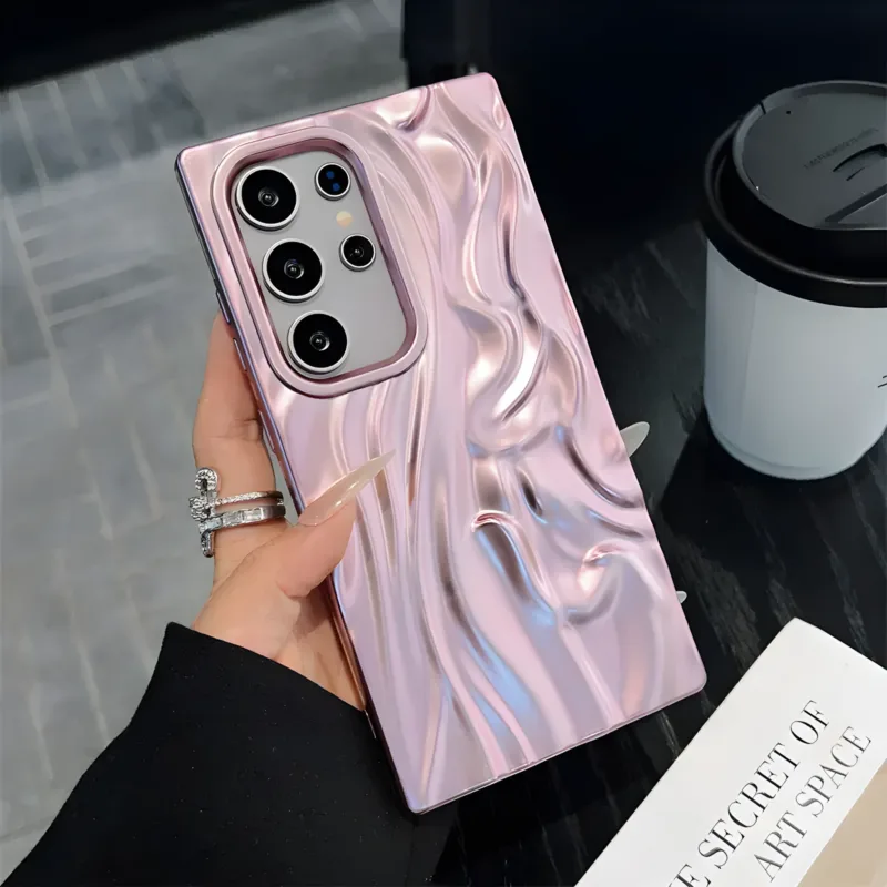 Frosted Electroplated Wrinkle Pattern Samsung Cases