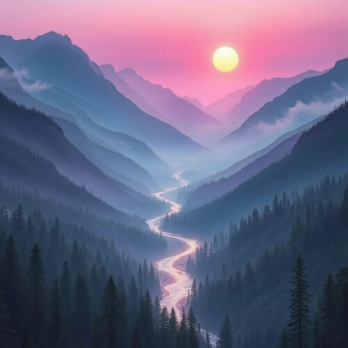 Mountain Valley Sunset