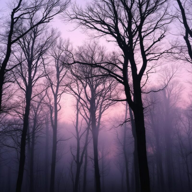 Trees Calm Twilight Forest