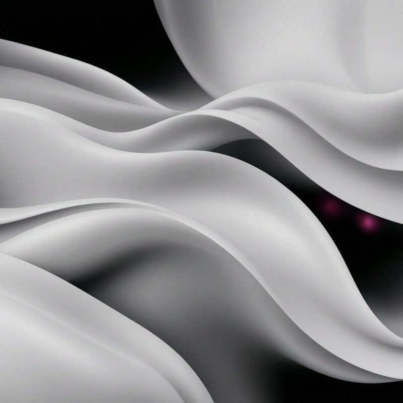 White and Black WAves Soft Pastel Grey
