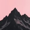 pink montain view Dark Abstract Mountains