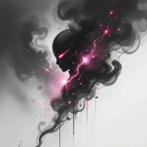 Swirling smoke clouds