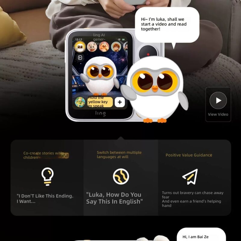 Children's AI Companion Toy Robot – Ling with Dual Cameras