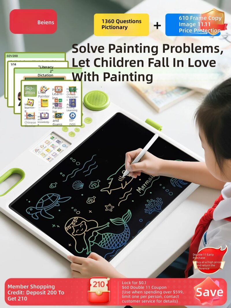 Kids Drawing Board Toy – Bejens with Voice Teaching and 12 Learning Modules