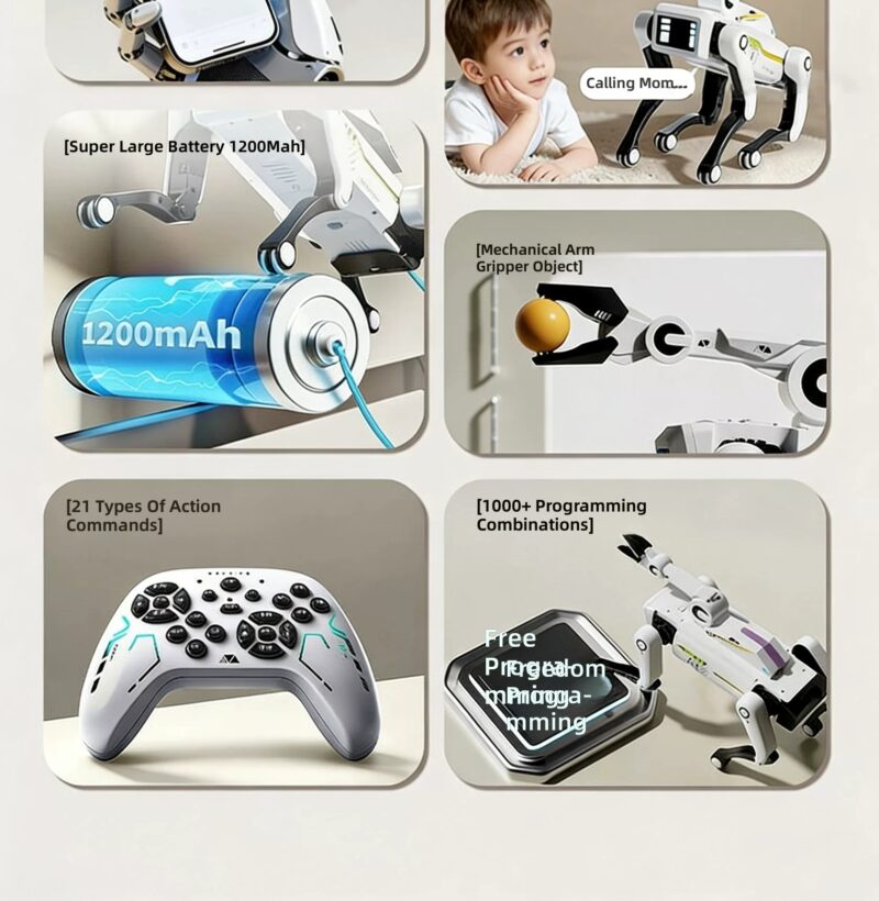 imgextra-i3-2218611656447-O1CN01y8cICx1xUmZ9AXeiM_2218611656447 — English Remote Control AI Robot Dog Toy with Voice Chat and Programmable Actions
