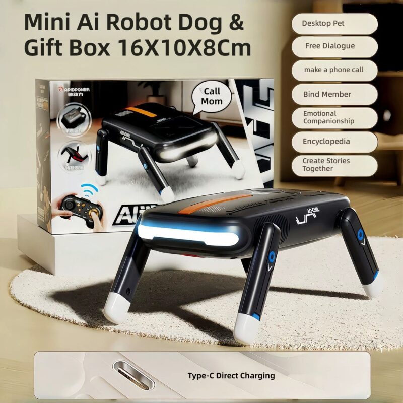 bao-uploaded-i2-2218611656447-O1CN01ohIFso1xUmaIeLF95_2218611656447 — English Remote Control AI Robot Dog Toy with Voice Chat and Programmable Actions