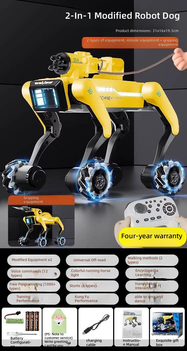 bao-uploaded-i4-2218611656447-O1CN01Hqmypb1xUmZgbkSO5_2218611656447 — English Remote Control AI Robot Dog Toy with Voice Chat and Programmable Actions